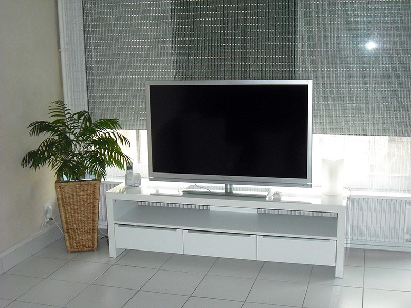 TV stand in a living room