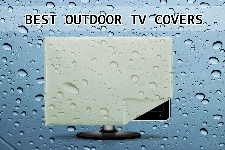 Black 600D Canvas Heavy Duty Waterproof Fade Resistant Material NEXCOVER Outdoor TV Cover LED with Bottom Cover and Free Microfiber Cloth Protector for LCD 58 to 60 TV Screen Protector 