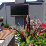 Outdoor tv on a balcony