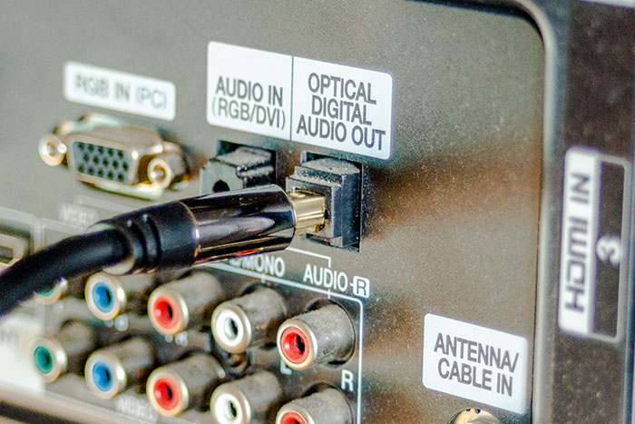 connecting the optical cable into your Television