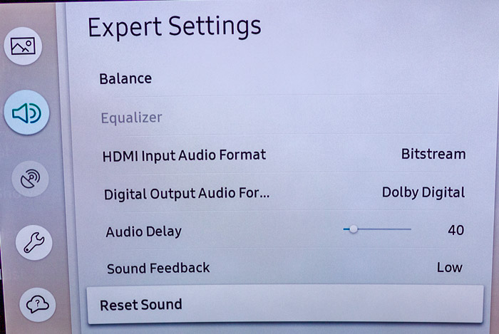 Reset tv sound setting