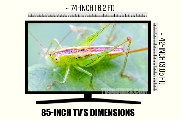 The dimensions of 85-inch TV 