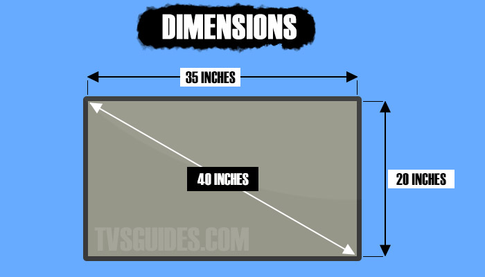 How Wide Is A 40 Inch Tv In Feet